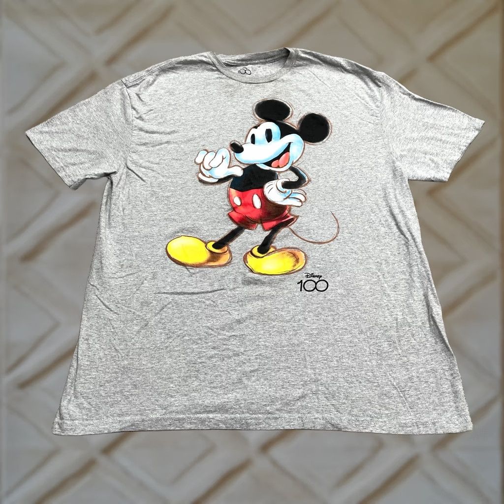 Disney Disney Mickey Mouse Graphic T-Shirt Mens XL Gray Crew Neck Short Sleeve Tee Top Size US XL / EU 56 / 4 - 1 Thumbnail