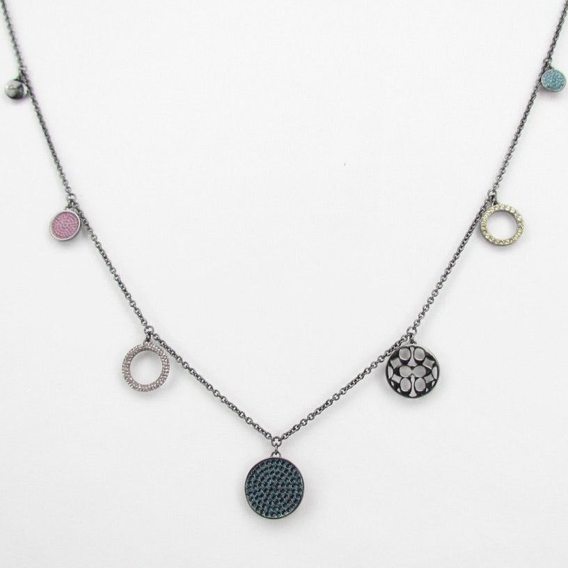 Coach Coach Multi Pave Disc Pendant Necklace Size ONE SIZE - 4 Thumbnail