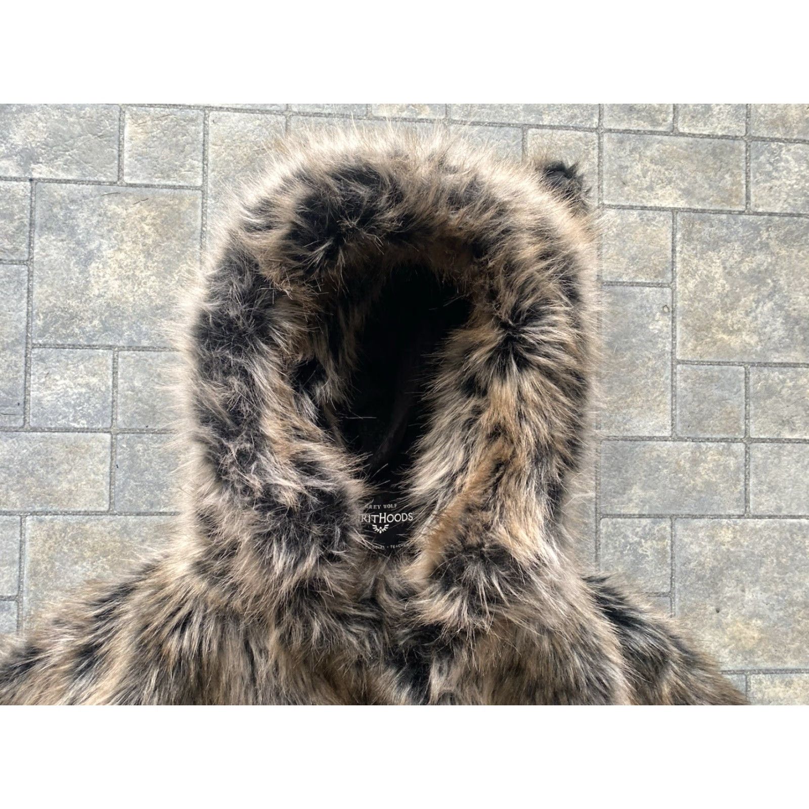 Vintage SpiritHoods Authentic Grey Wolf Classic Faux Fur Coat With Ears Unisex Small Size S / US 4 / IT 40 - 5 Thumbnail