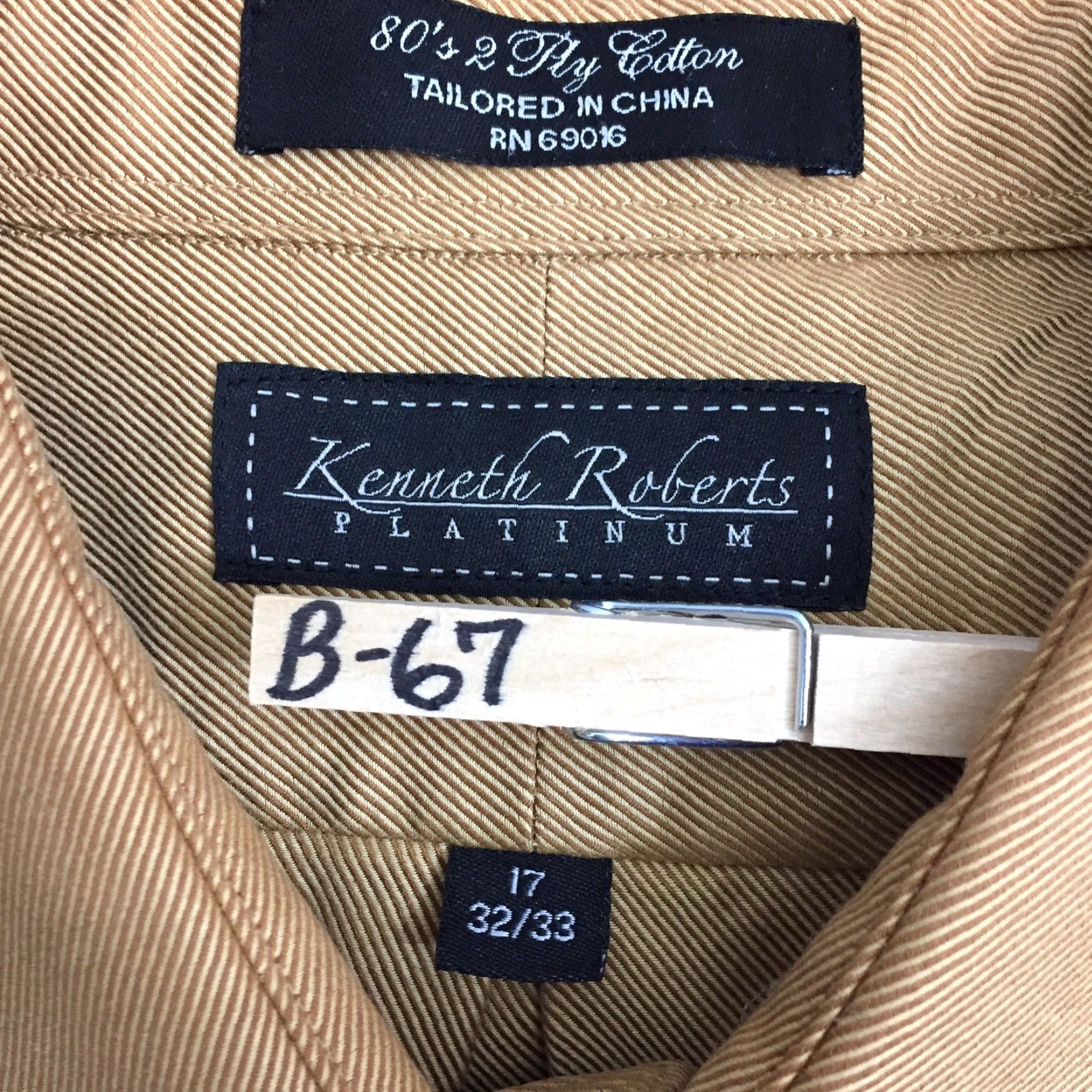 Vintage Kenneth Roberts Platinum Shirt Mens 17 Brown Long Sleeve Button-Up Shirt Size US XL / EU 56 / 4 - 7 Thumbnail