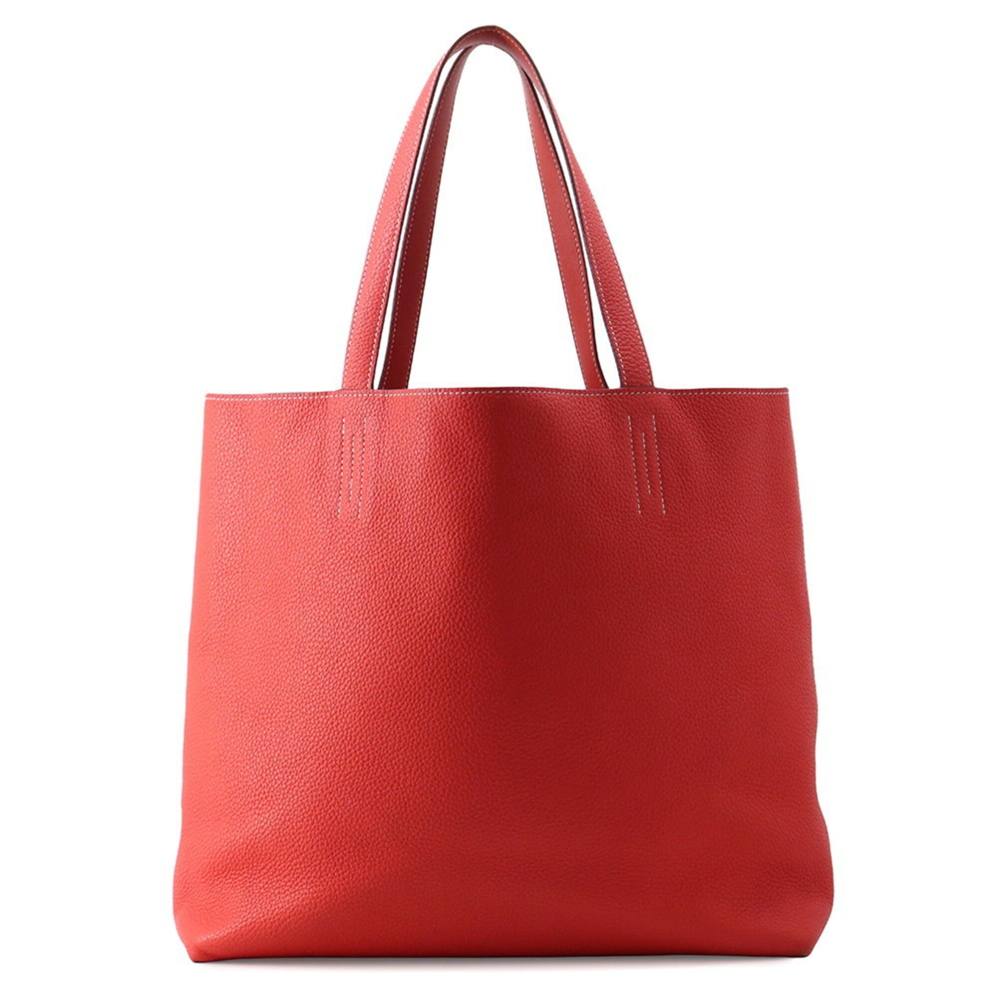 Hermes Hermes Double Sens Rouge Duchesse Bougainvillea Taurillon Clemence Swift Leather R Stamp Reversible Handbag HERMES Size ONE SIZE - 1 Thumbnail