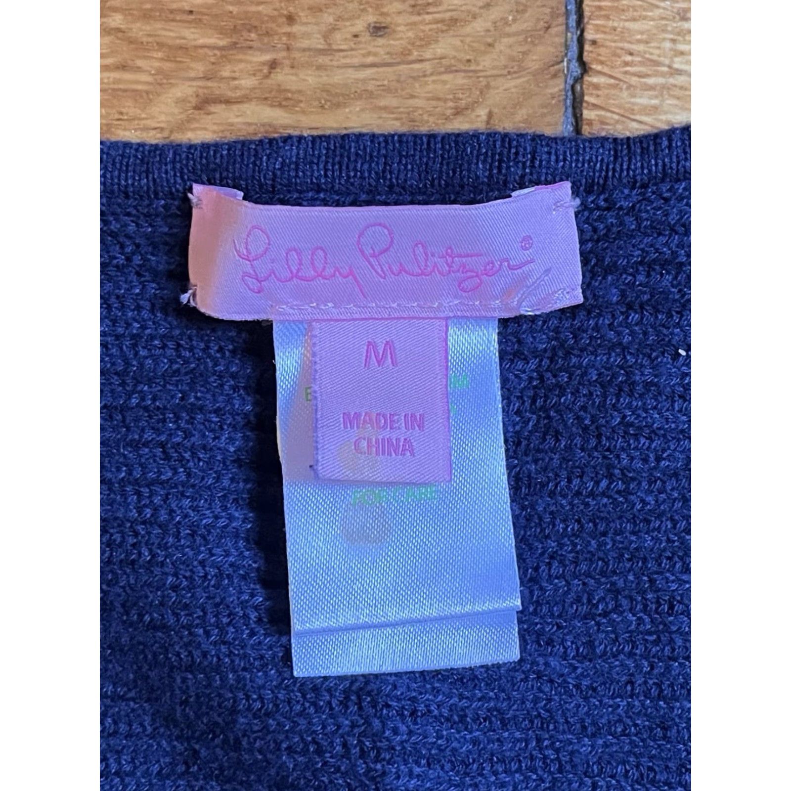 Lilly Pulitzer VINTAGE Lilly Pulitzer Fringe Sweater Vest Women’s Medium Navy Blue Size M / US 6-8 / IT 42-44 - 4 Thumbnail