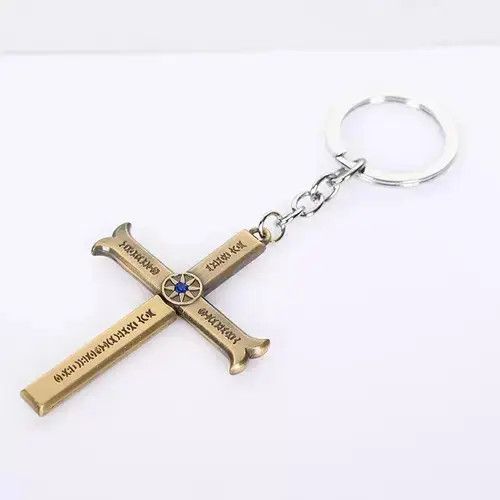 Other Bronze Colour Dracule Mihawk Cross Pendant Keychain Size ONE SIZE - 2 Thumbnail