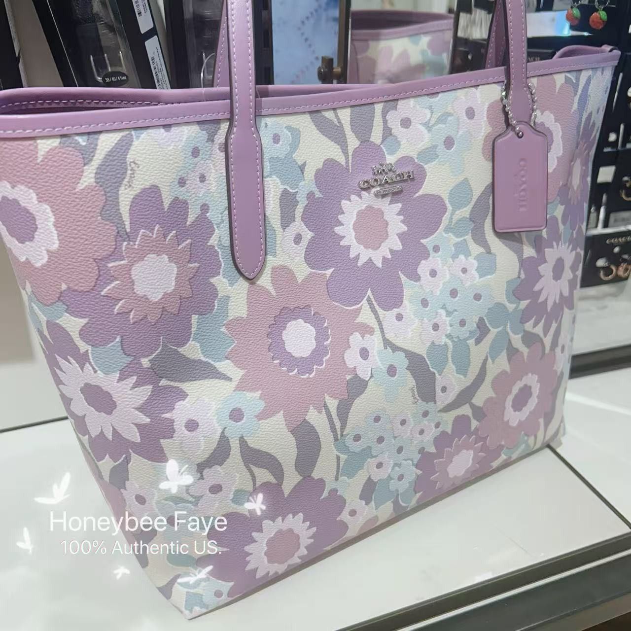 Coach NWT Coach City Tote Bag With Floral Print CBG78 Size ONE SIZE - 2 Thumbnail