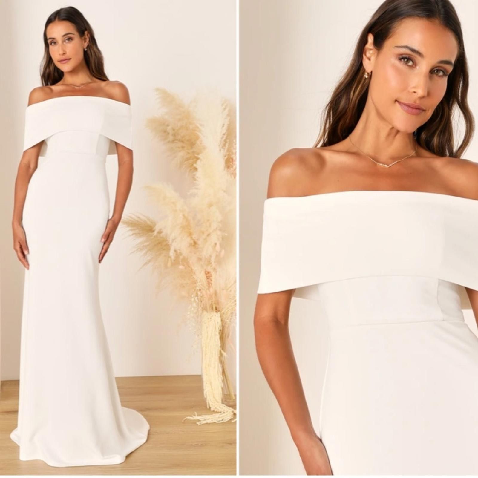 Lulus LULUS Bridal Wedding Chic Minimalist Mermaid Trumpet Gown Size M / US 6-8 / IT 42-44 - 5 Thumbnail