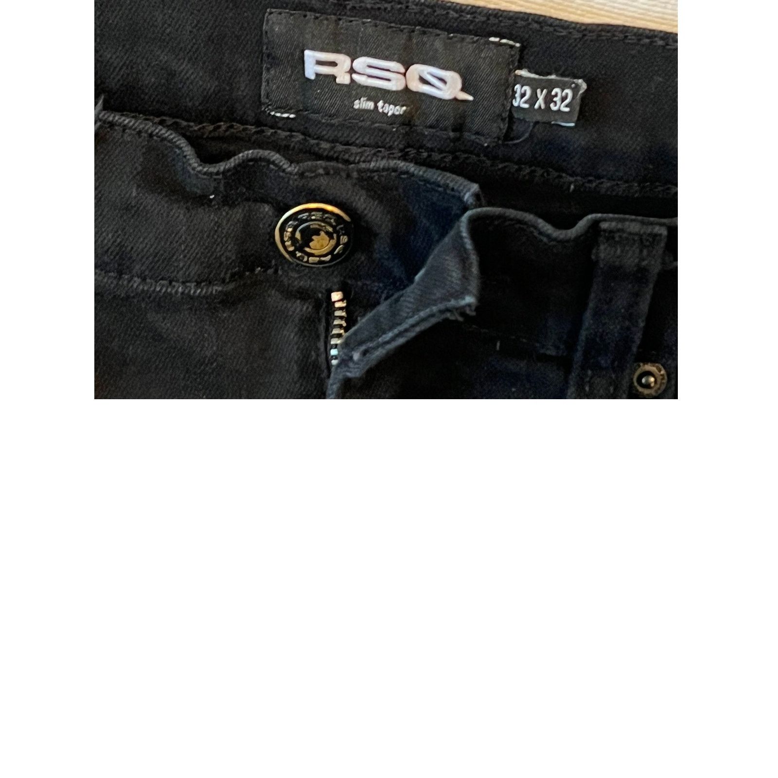 Rsq RSQ Taper Slim Black Jeans Mens 32x32 Size US 32 / EU 48 - 3 Thumbnail