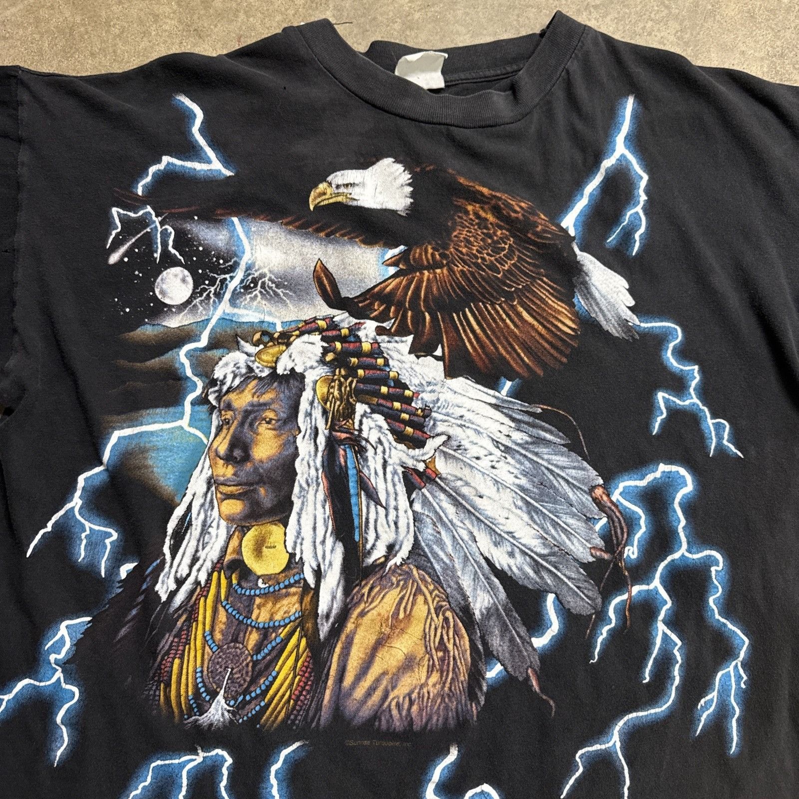 Harley Davidson Vintage American Thunder Shirt Large Black 90s Eagle Native Size US L / EU 52-54 / 3 - 2 Thumbnail