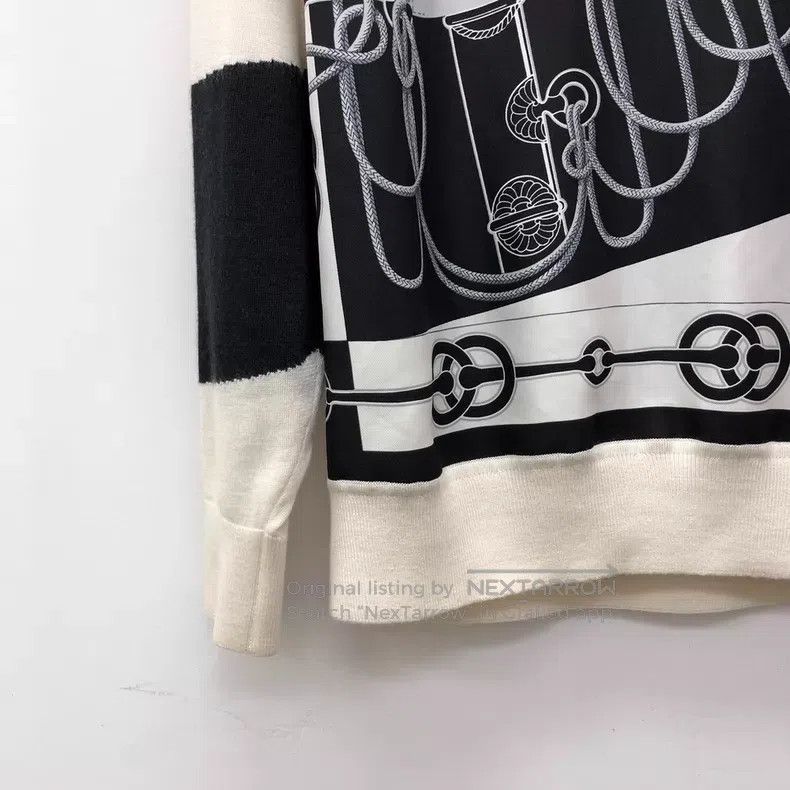 Hermes Hermes Color Block Lock Pattern Printed Round Neck Long Sl Size XXS / US 00 / IT 34 - 4 Thumbnail
