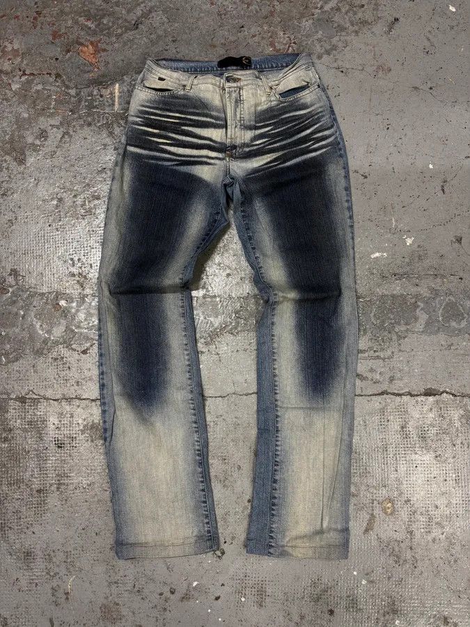 Just Cavalli SS2004 Cavalli Overprint Navy Denim Jeans Size US 30 / EU 46 - 4 Thumbnail