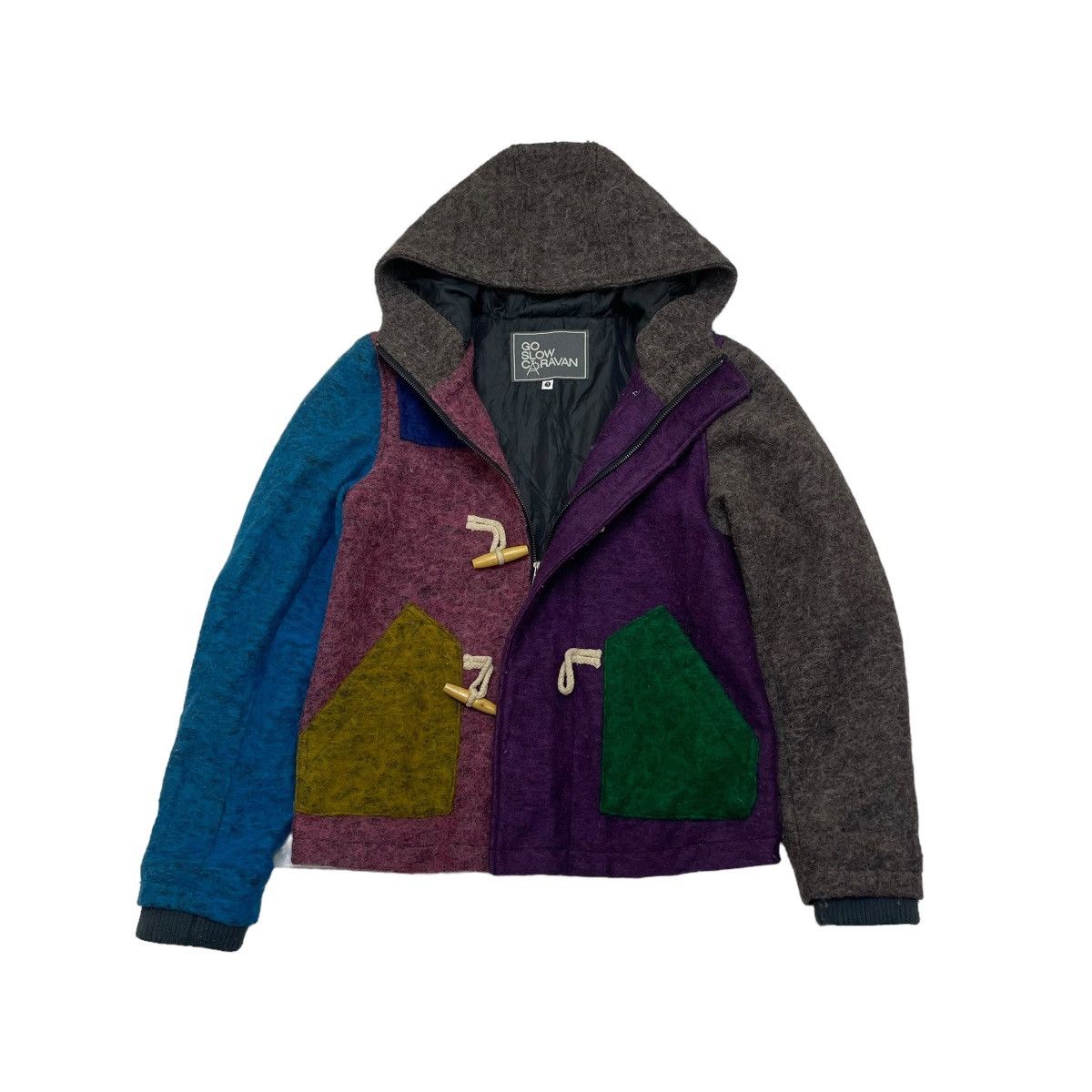 45rpm 💥Japanese Brand Go Slow Caravan Mohair Wool Pacthwork Style Size US S / EU 44-46 / 1 - 1 Thumbnail