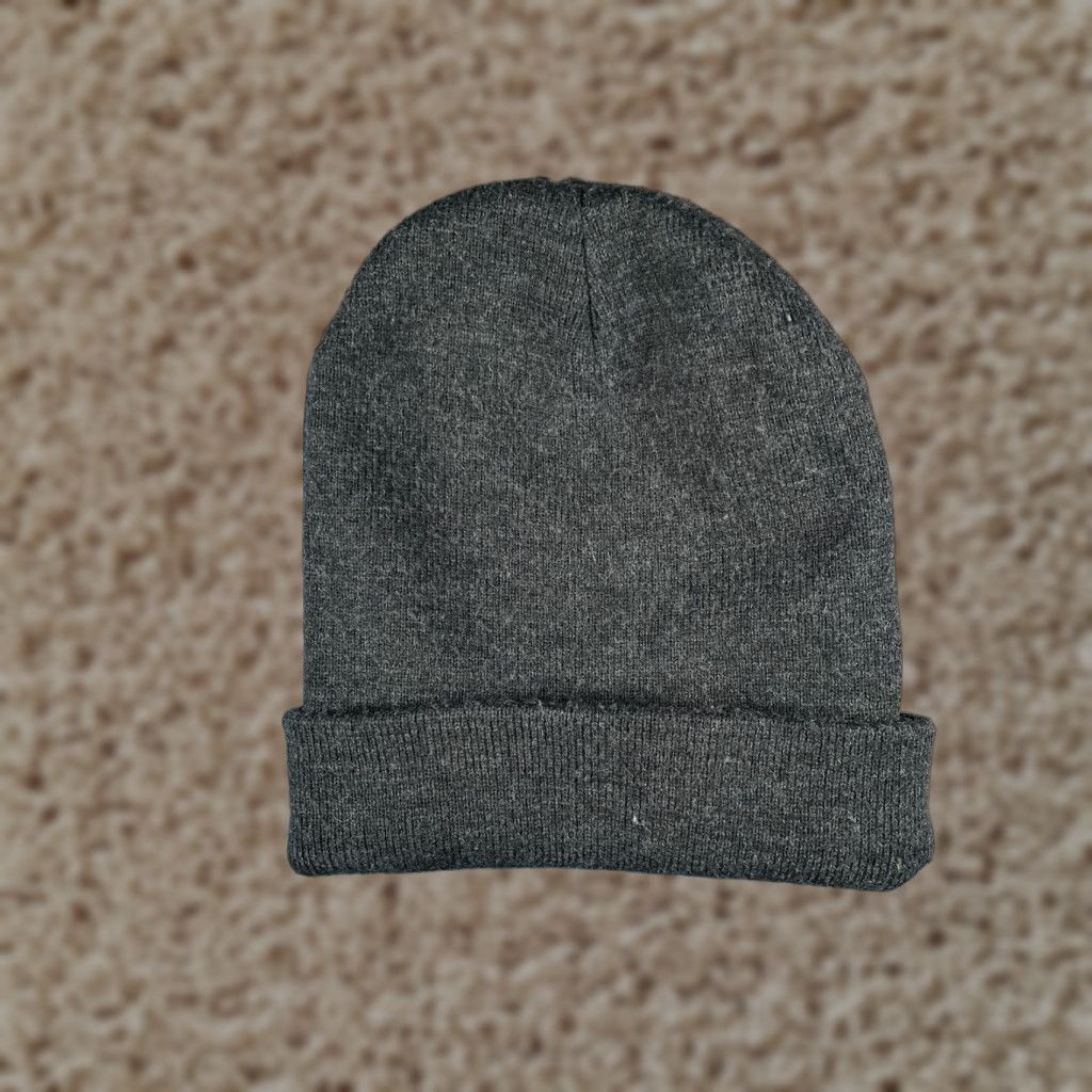 Vintage Beanie Toque Adult One Size Gray Knit Acrylic Ski Camp Hike Winter Snow Outdoors Size ONE SIZE - 1 Thumbnail