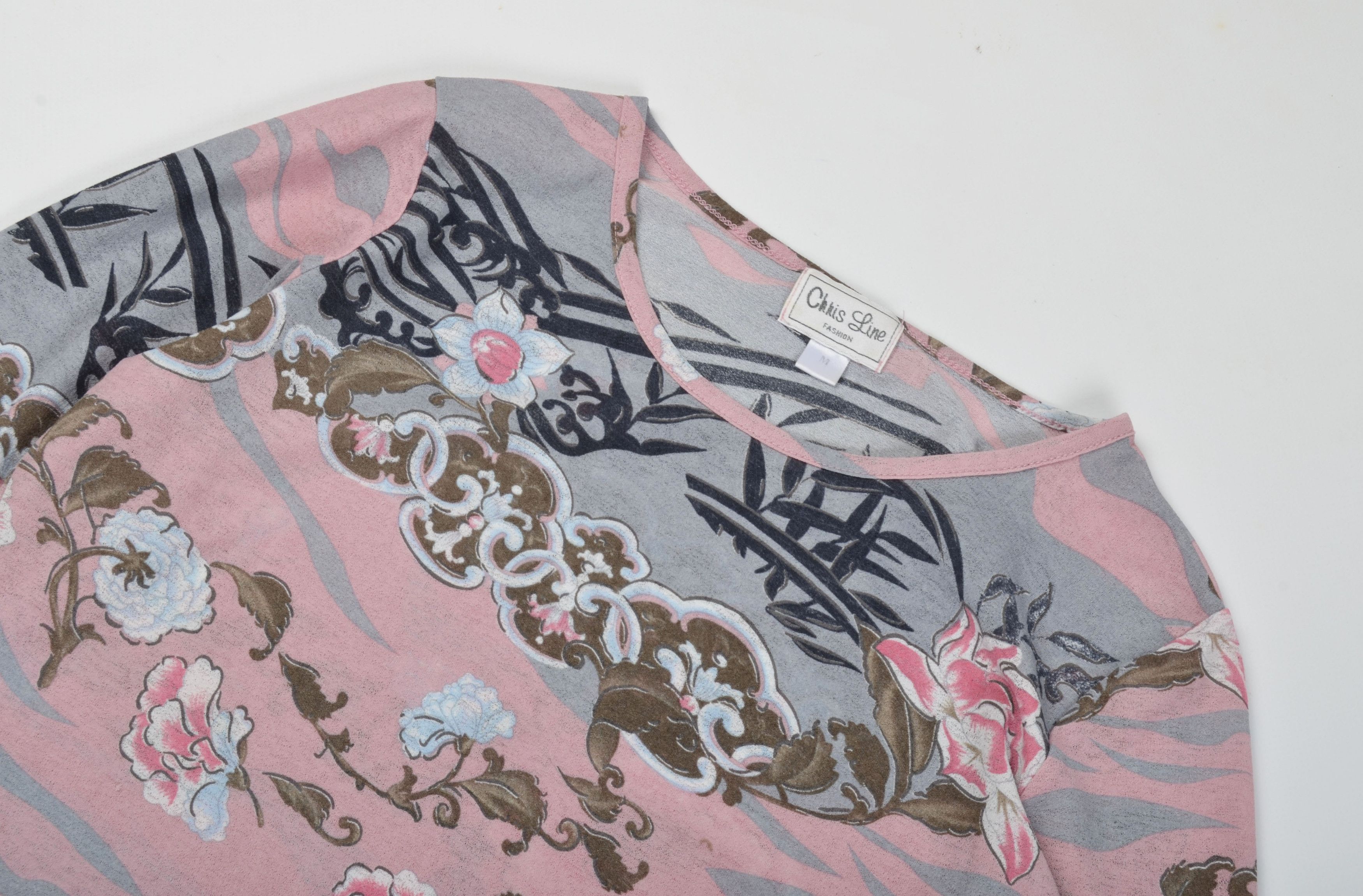 Other Chris Line Y2K Sheer Mesh Floral Boho Print Top Blouse Size M / US 6-8 / IT 42-44 - 5 Thumbnail
