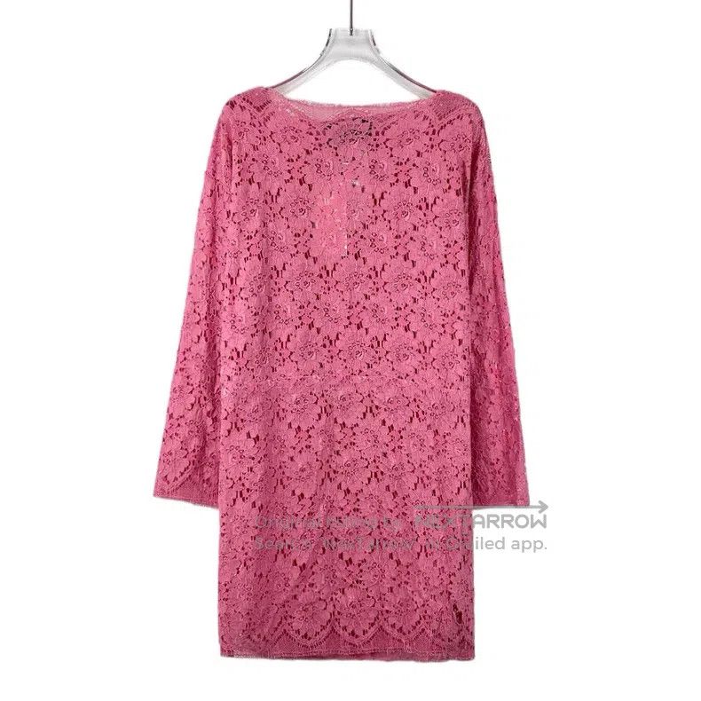 Gucci gucci Pink floral hollow embroidery cotton long-sleeved la Size XS / US 0-2 / IT 36-38 - 2 Thumbnail