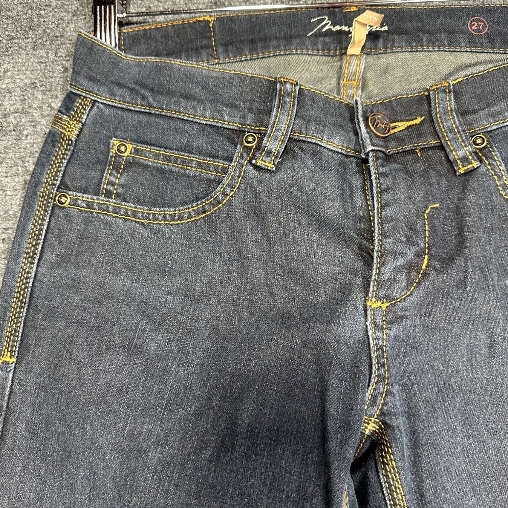 Bcbgmaxazria Max Azria Jeans Womens 27 Straight Leg Dark Wash Cotton Stretch Pockets Size 27" / US 4 / IT 40 - 4 Thumbnail