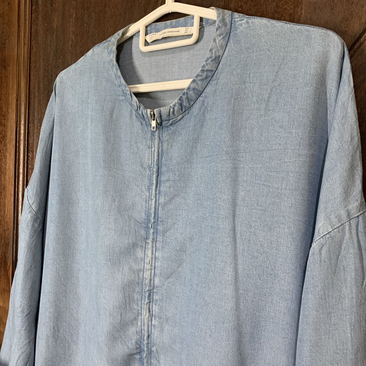 Zara Zara Full Zip Denim Jacket Size L / US 10 / IT 46 - 8 Thumbnail