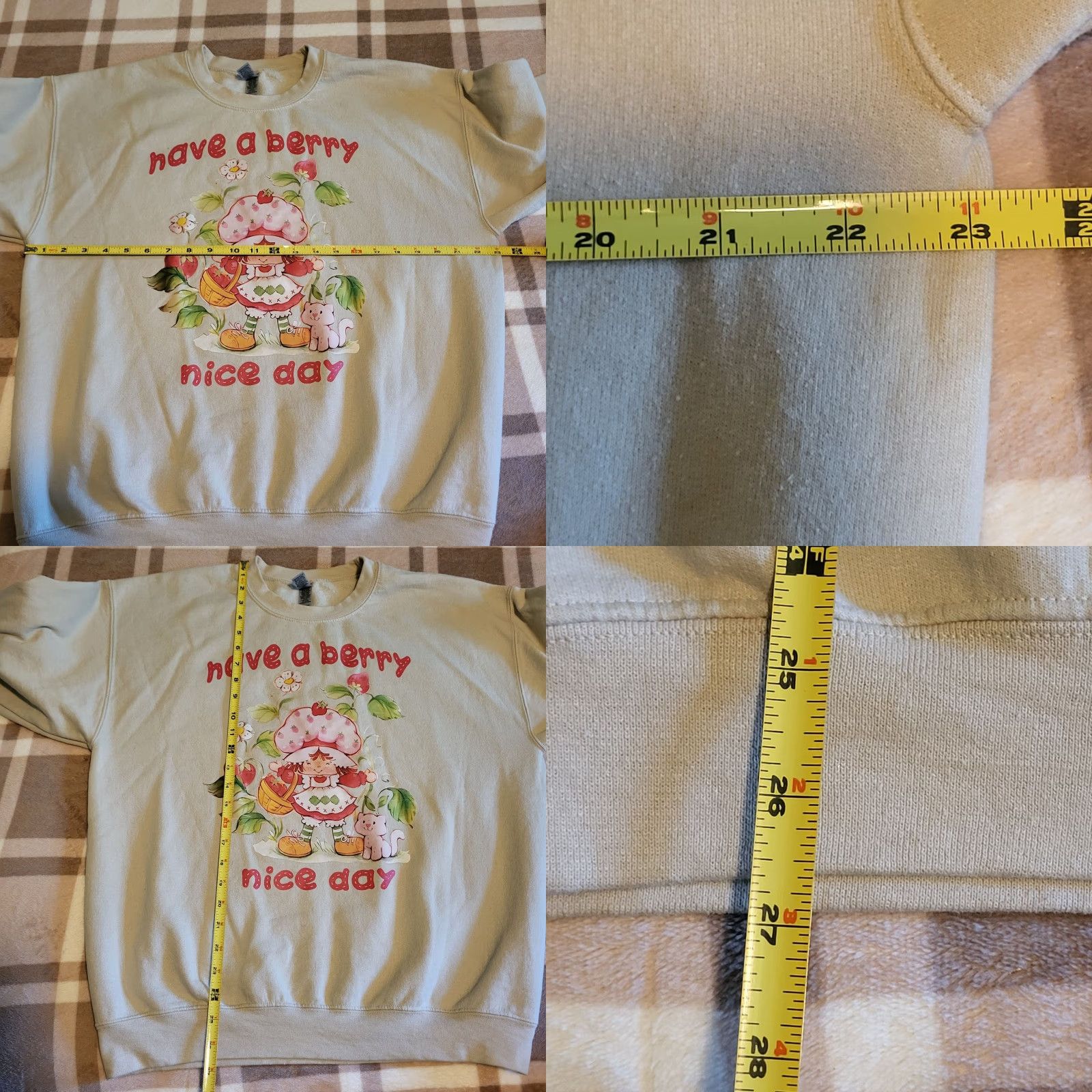 Gildan VINTAGE Gildan Sweatshirt Have a Berry Nice Day Strawberry Shortcake Women's L Beige Long Sleeve Pullover Sweatshirt Regular Size Large Size L / US 10 / IT 46 - 9 Thumbnail
