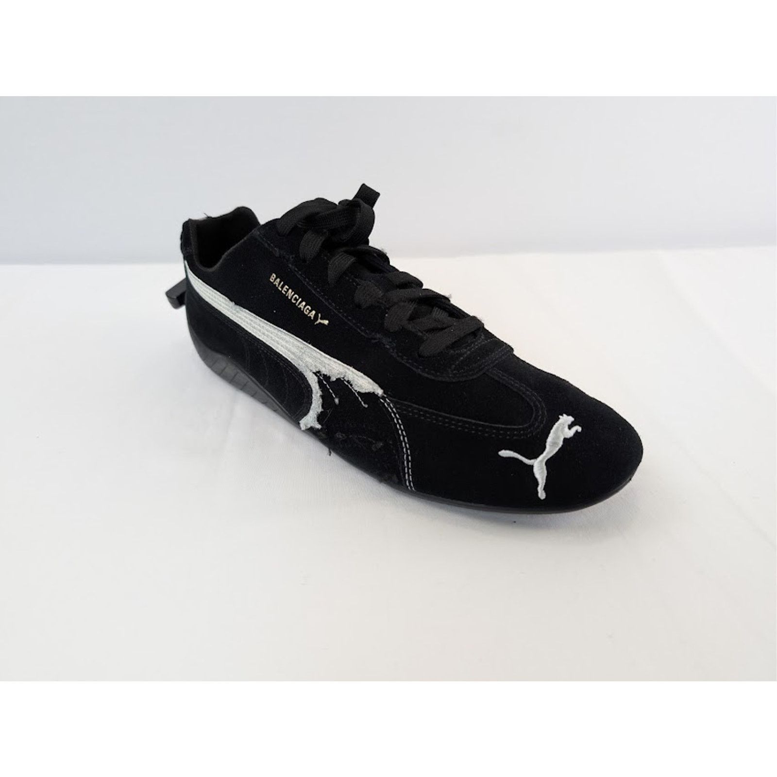 Balenciaga × Puma o1rshd1 Q:3 / Speedcat Destroyed Low Top Sneaker Black/White Size US 13 / EU 46 - 3 Thumbnail