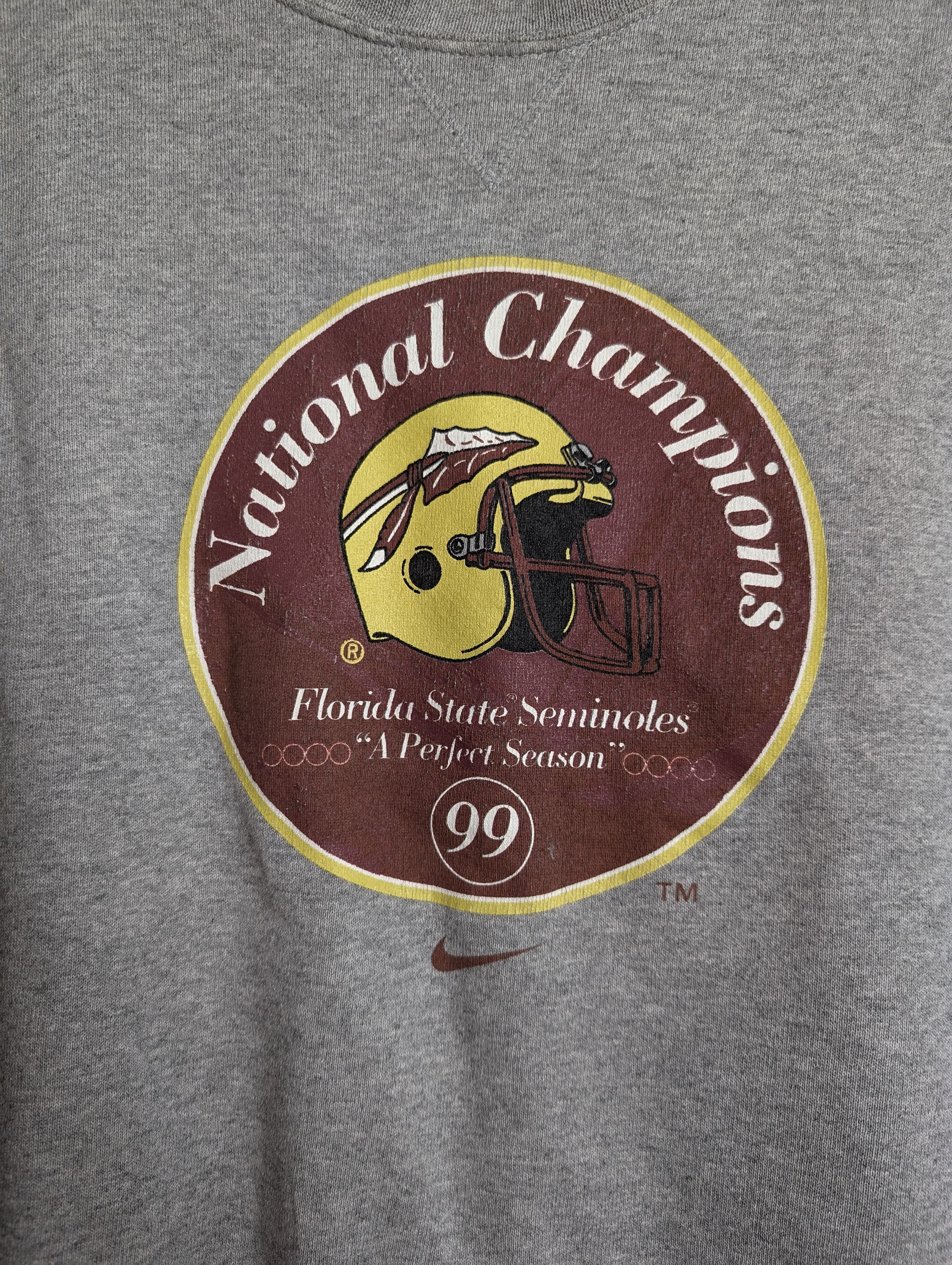 Nike Vintage Nike Team FSU Seminoles Sweatshirt Grey Boxy Retro Size US M / EU 48-50 / 2 - 3 Thumbnail
