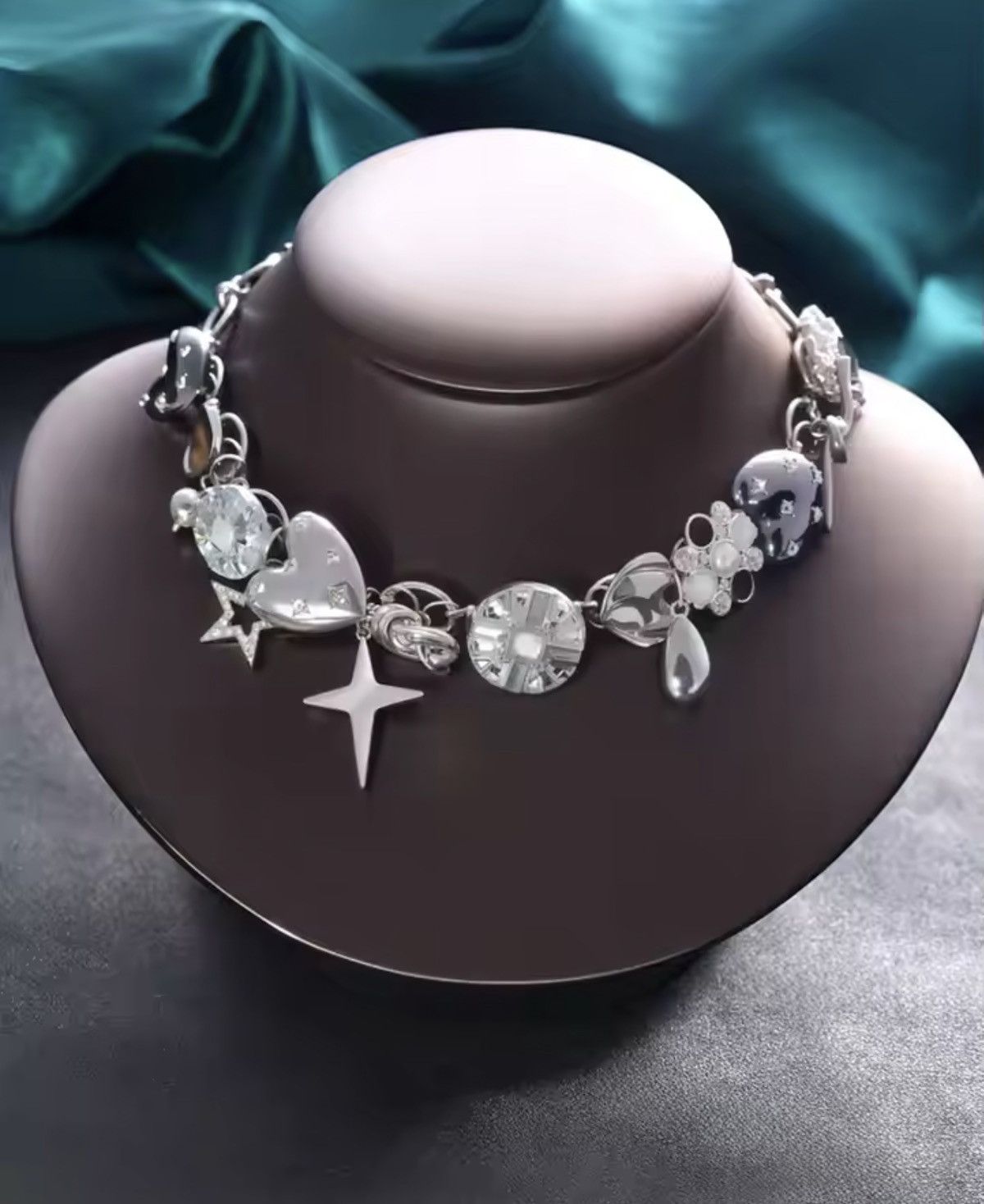 Jewelry Heart, Star, Flower Charms and Rhinestones Size ONE SIZE - 5 Thumbnail
