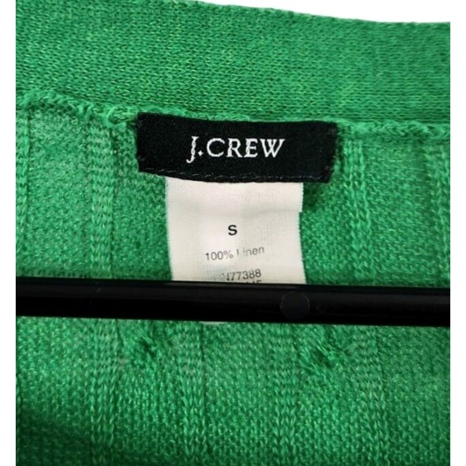J.Crew J.CREW Womens S Linen Sweater Cable-Knit Pullover 3/4 Sleeve Green VINTAGE? Size S / US 4 / IT 40 - 4 Thumbnail