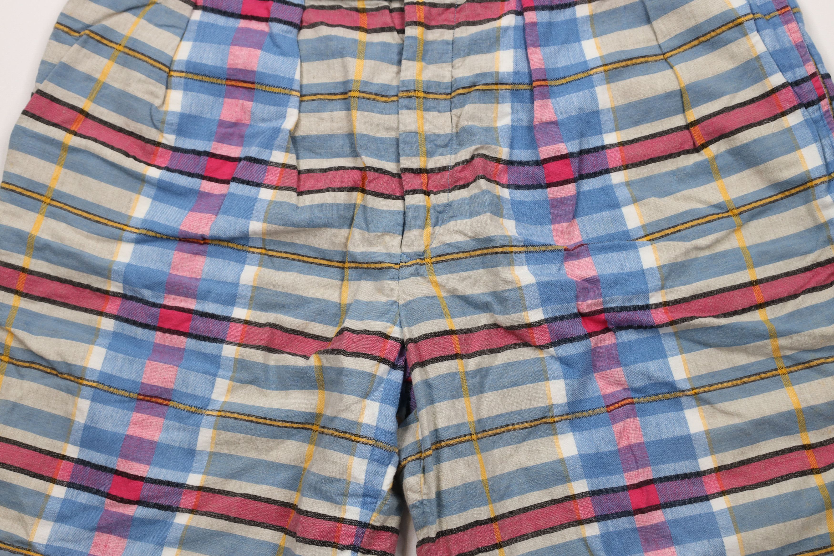 Vintage Vintage 90s Streetwear Above Knee Madras Plaid Chino Shorts Size US 36 / EU 52 - 3 Thumbnail