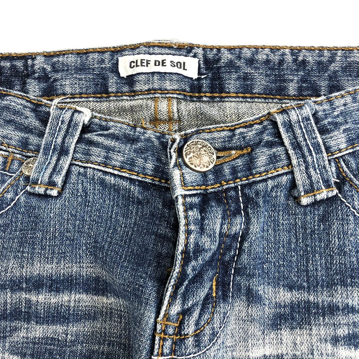 If Six Was Nine × Japanese Brand × Le Grande Bleu (L.G.B.) Y2K Clef de Sol Flared Jeans Distressed Bootcut Denim Pants Size 29" - 7 Thumbnail