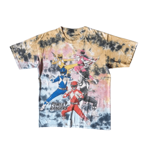 Cartoon Network 💥 Mighty morphin power ranger line up dye tshirt Size US M / EU 48-50 / 2 - 1 Thumbnail