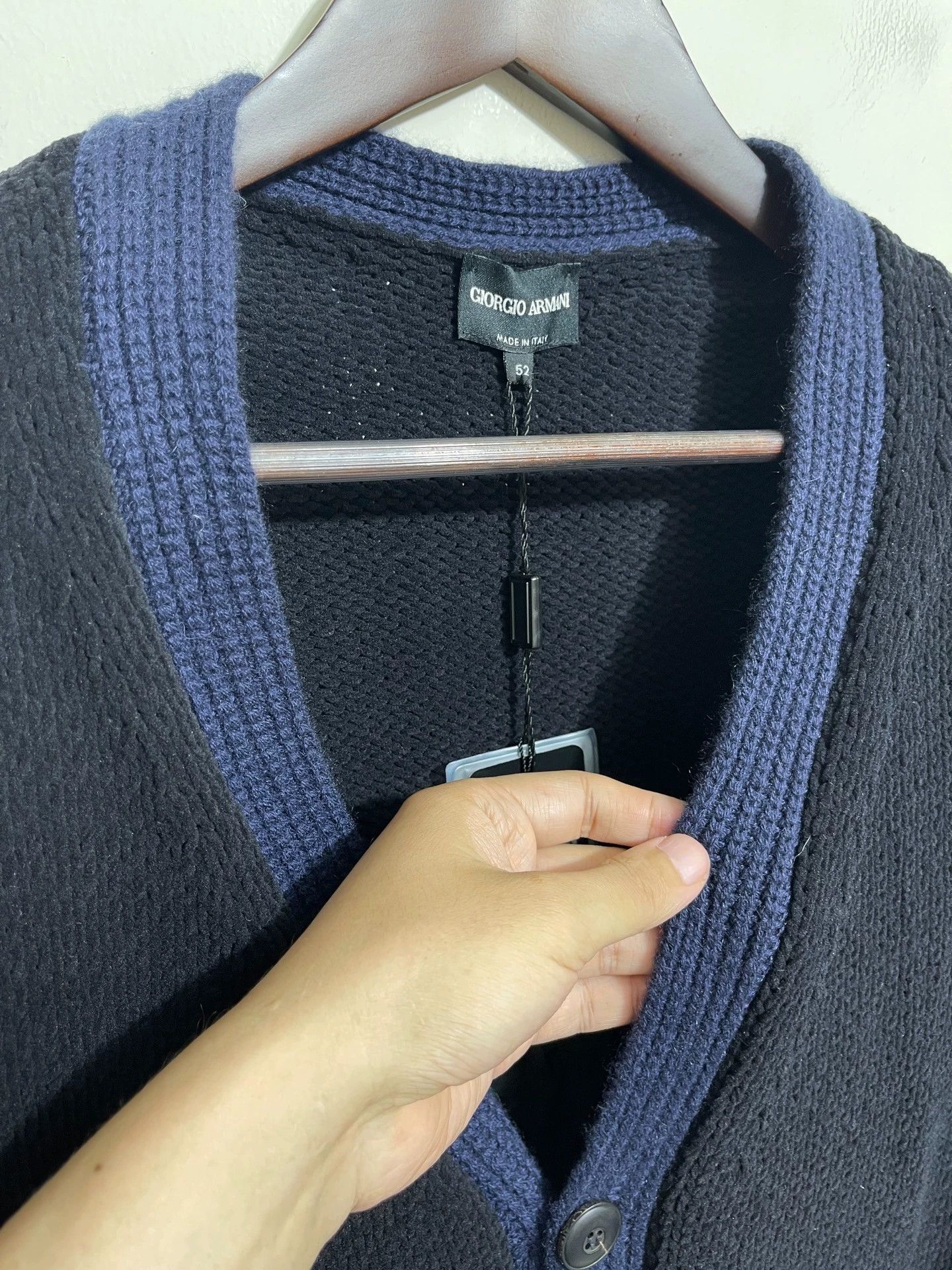 Giorgio Armani Giorgio Armani Slim Fit Blue Cardigan 52 Size US L / EU 52-54 / 3 - 3 Thumbnail