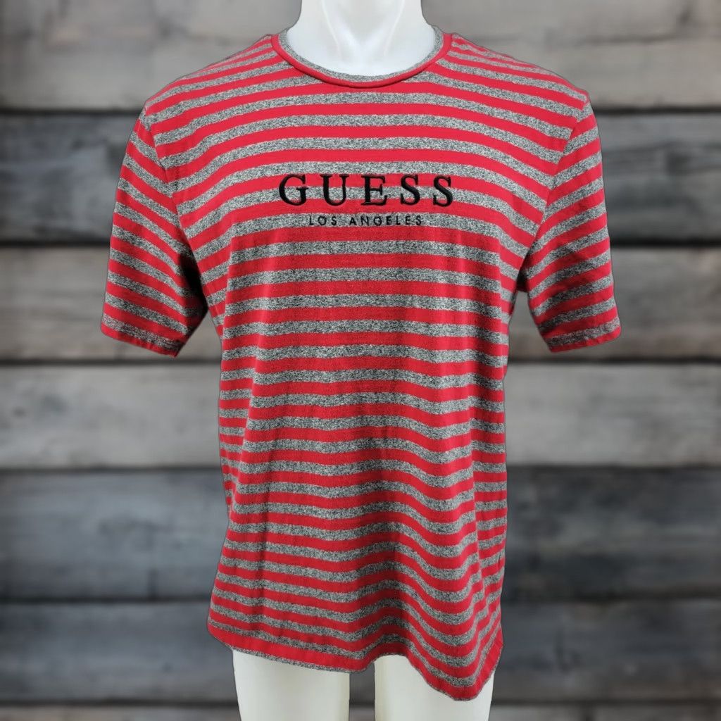 Guess VINTAGE Guess Jeans T-shirt Men M Red Striped 90s Crew Neck Short Sleeve CottonGUESS Adults Mens Size US M / EU 48-50 / 2 - 1 Thumbnail