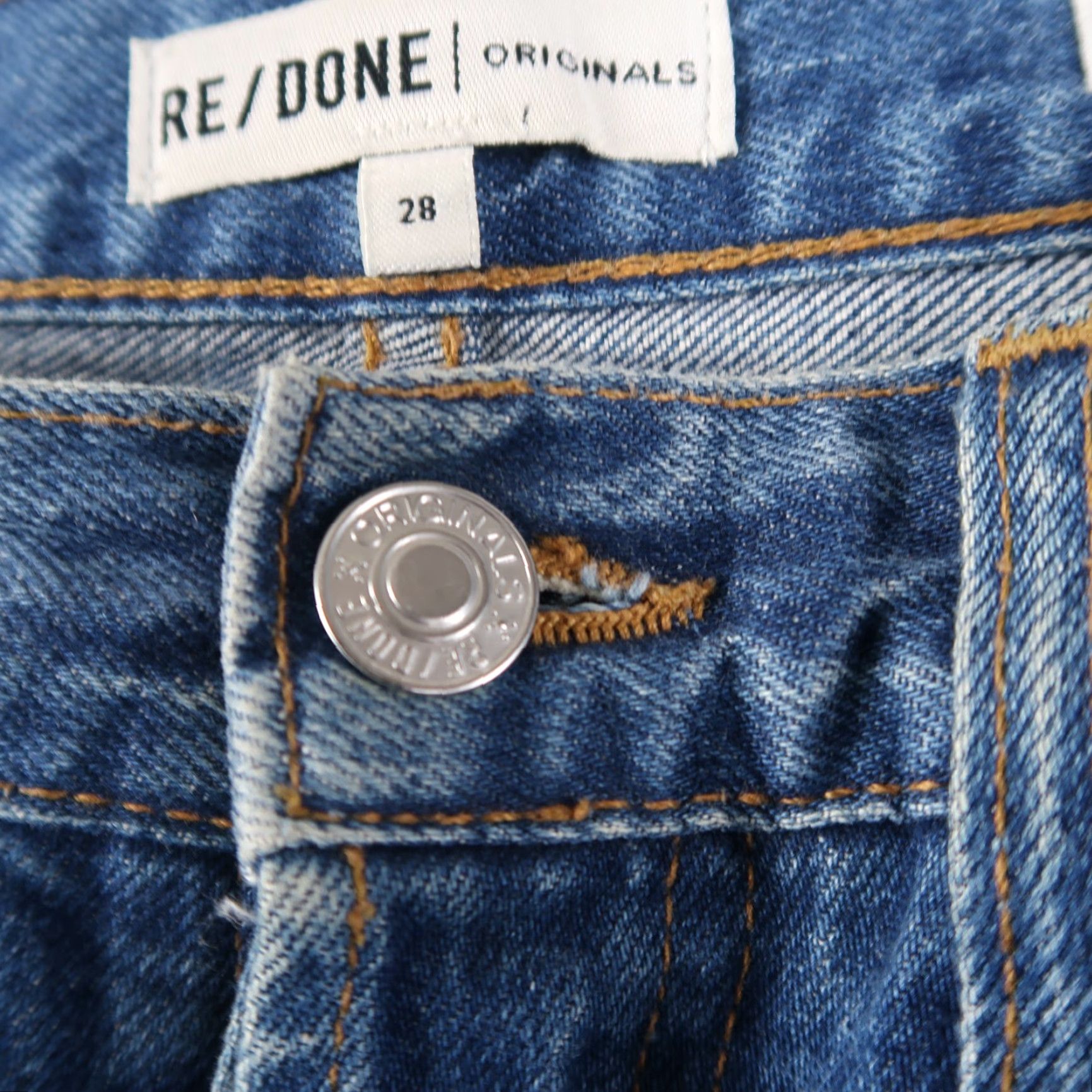 RE/DONE ReDone Originals High Rise Jeans Straight Color Blue 28 Cotton Denim 5-Pocket Design Womens June style Regular fit Adults? Size 28" / US 6 / IT 42 - 4 Thumbnail