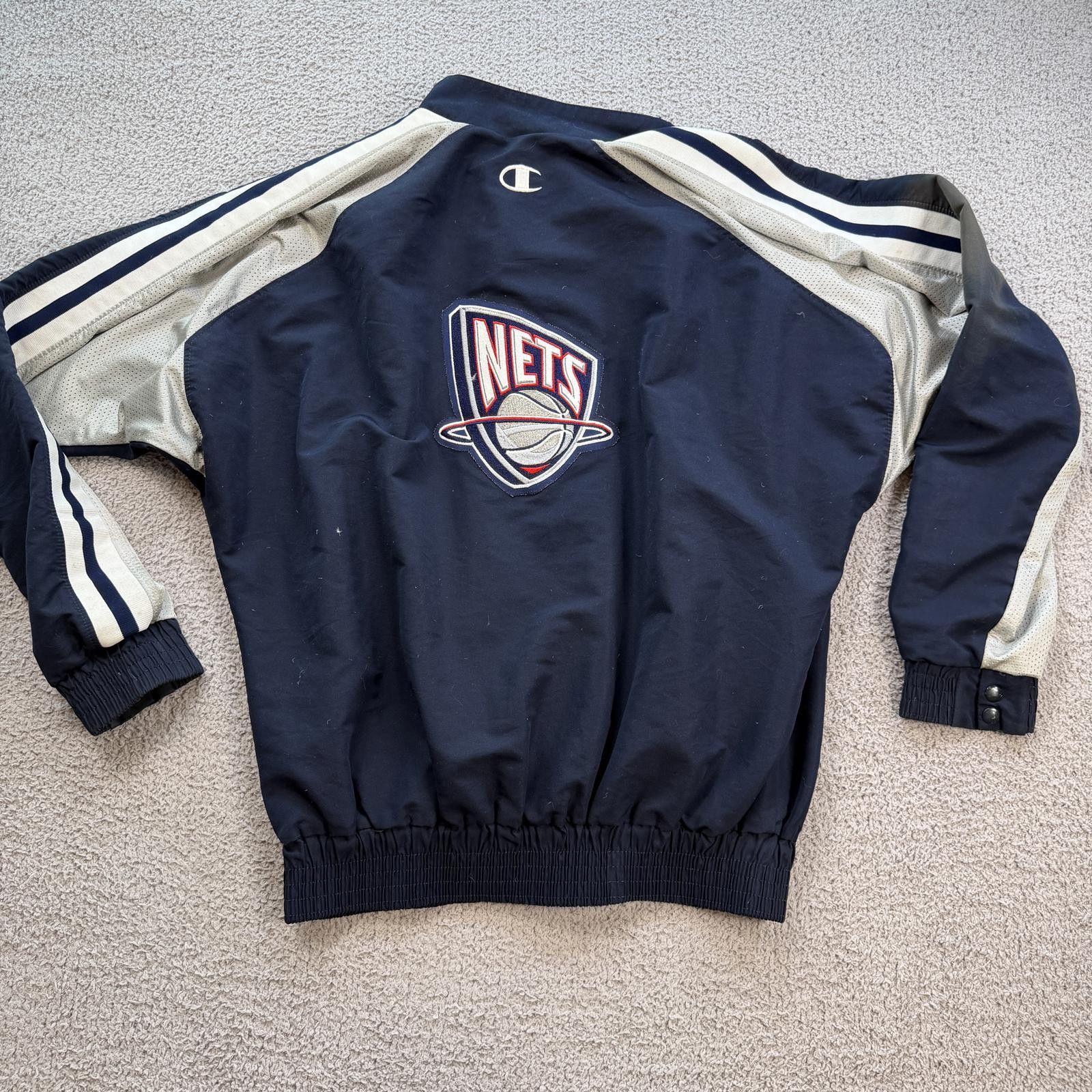 Champion Vintage 90s Champion New Jersey Nets NBA Warm Up Jacket USA Size US XL / EU 56 / 4 - 2 Thumbnail
