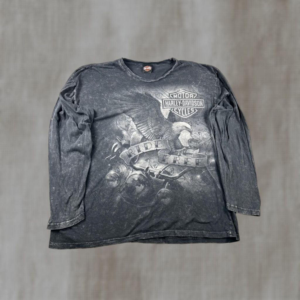 Harley Davidson Harley-Davidson Shirt Mens Long Sleeve 2XL Black Eagle Ride Free Las Cruces Eagle Graphic Print Crew Neck Size US XXL / EU 58 / 5 - 1 Thumbnail