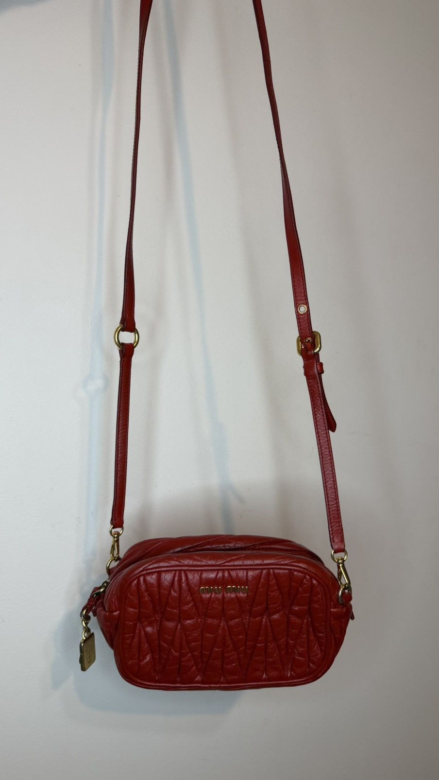 Miu Miu Miu Miu Red Matelasse Leather Belt Bag Size ONE SIZE - 1 Thumbnail