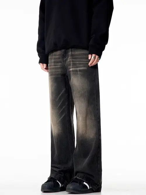 VIBE Street style retro washed loose straight jeans Size US 33 - 4 Thumbnail