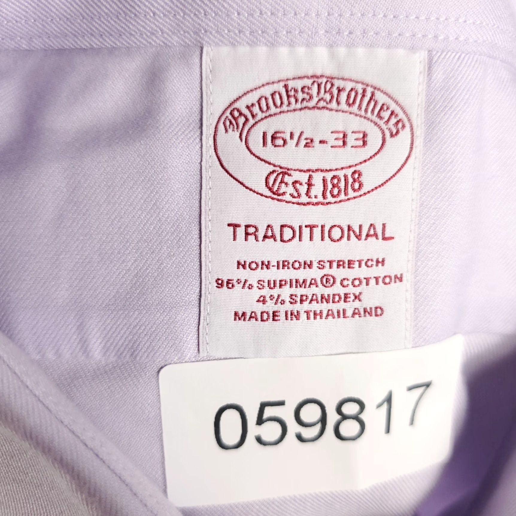 Brooks Brothers Brooks Brothers Shirt Mens 16.5 Purple Dress Shirt Traditional Button Up Long Sleeve Size 42R - 8 Thumbnail