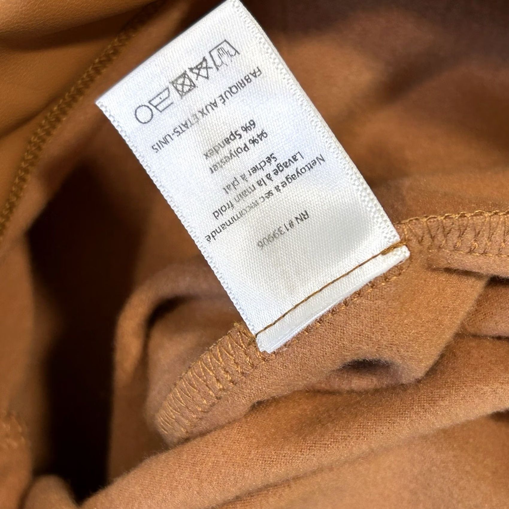 Vintage Ripley Rader Vegan Leather Culottes Cropped Wide-Leg Pant Women’s XS Tan Logo Stretch Elastic Waist Size 26" / US 2 / IT 38 - 6 Thumbnail