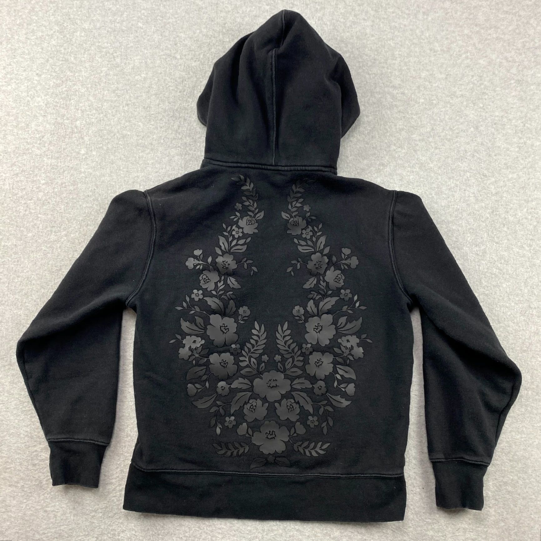 Athleta Athleta Hoodie Womens XXS Black Floral Fleece Heavyweight Pullover Long Sleeve Pockets All Seasons Athleisure Size XXS / US 00 / IT 34 - 4 Thumbnail