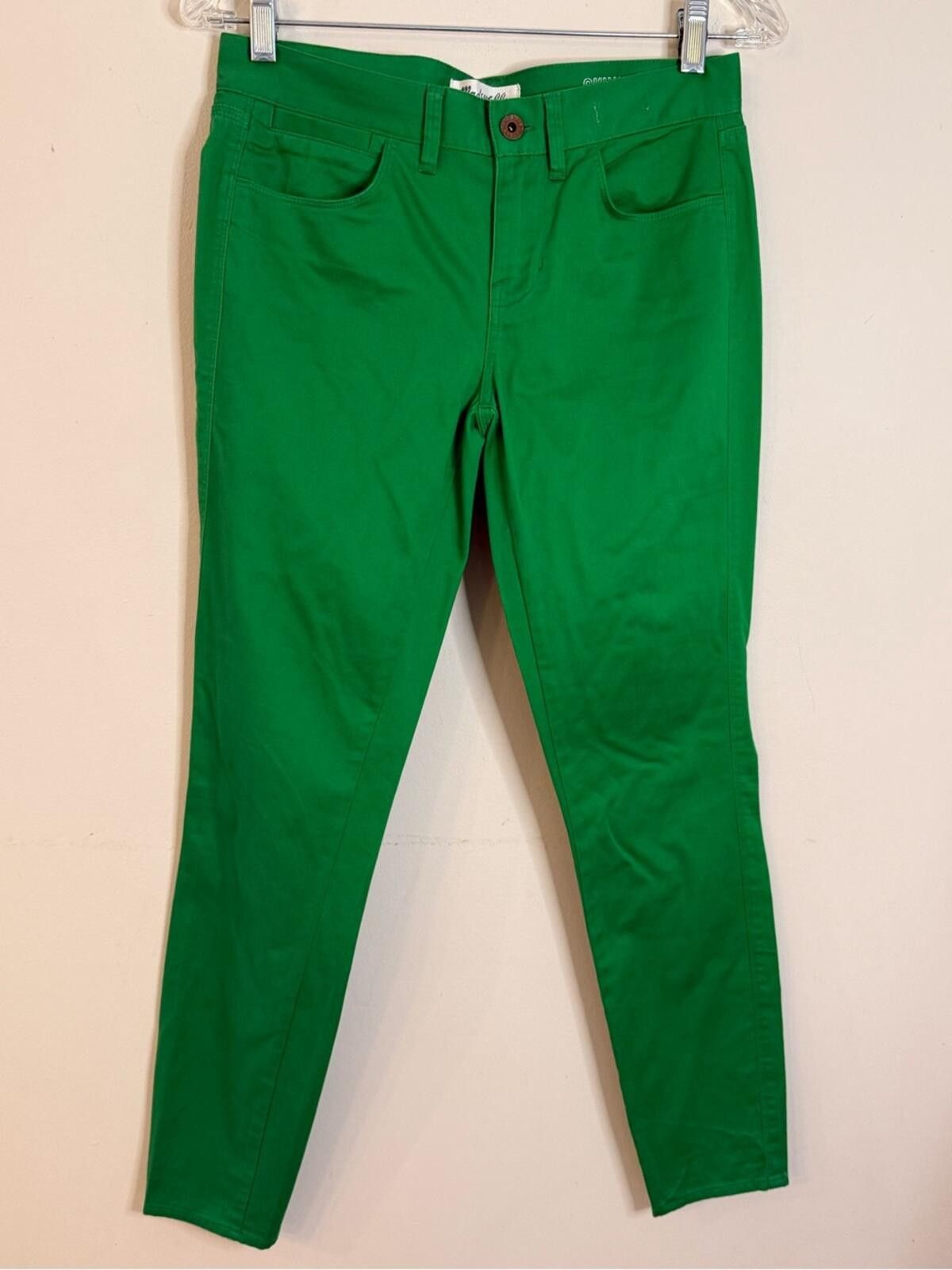Madewell Madewell Skinny Ankle green pants zip button soft SZ 2 Size 26" / US 2 / IT 38 - 1 Thumbnail