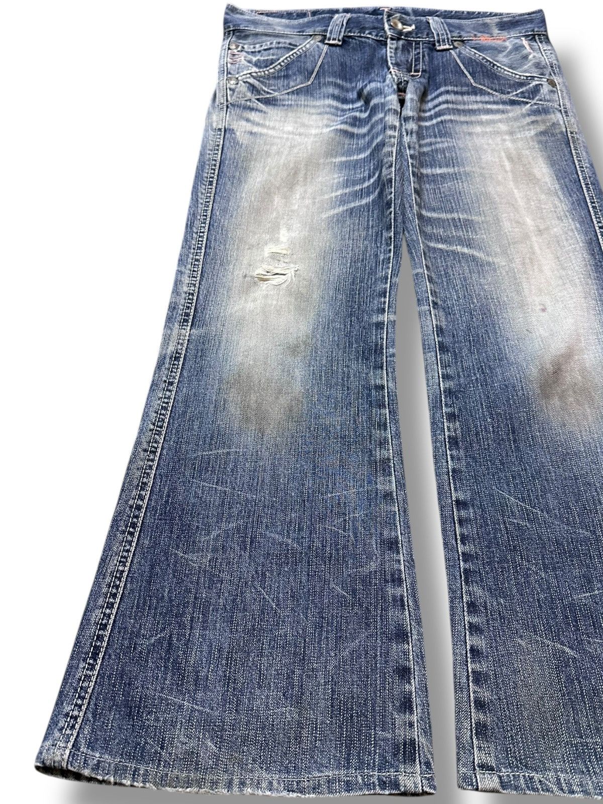 Edwin Vintage Edwin 503 BlueTrip Special Flare Grunge Denim Size US 31 - 3 Thumbnail