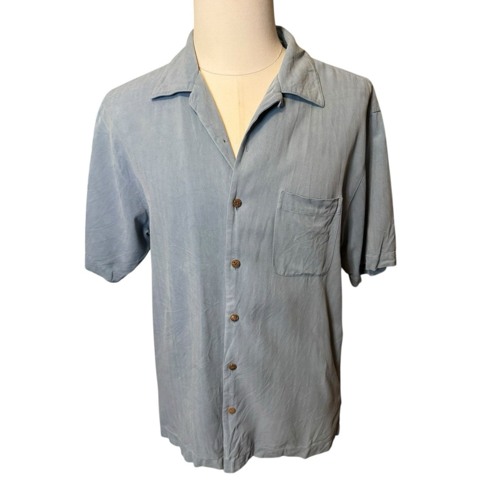 Other Pussers Embroidered Tortola Back Panel Blue Silk Camp Shirt Size US M / EU 48-50 / 2 - 2 Thumbnail
