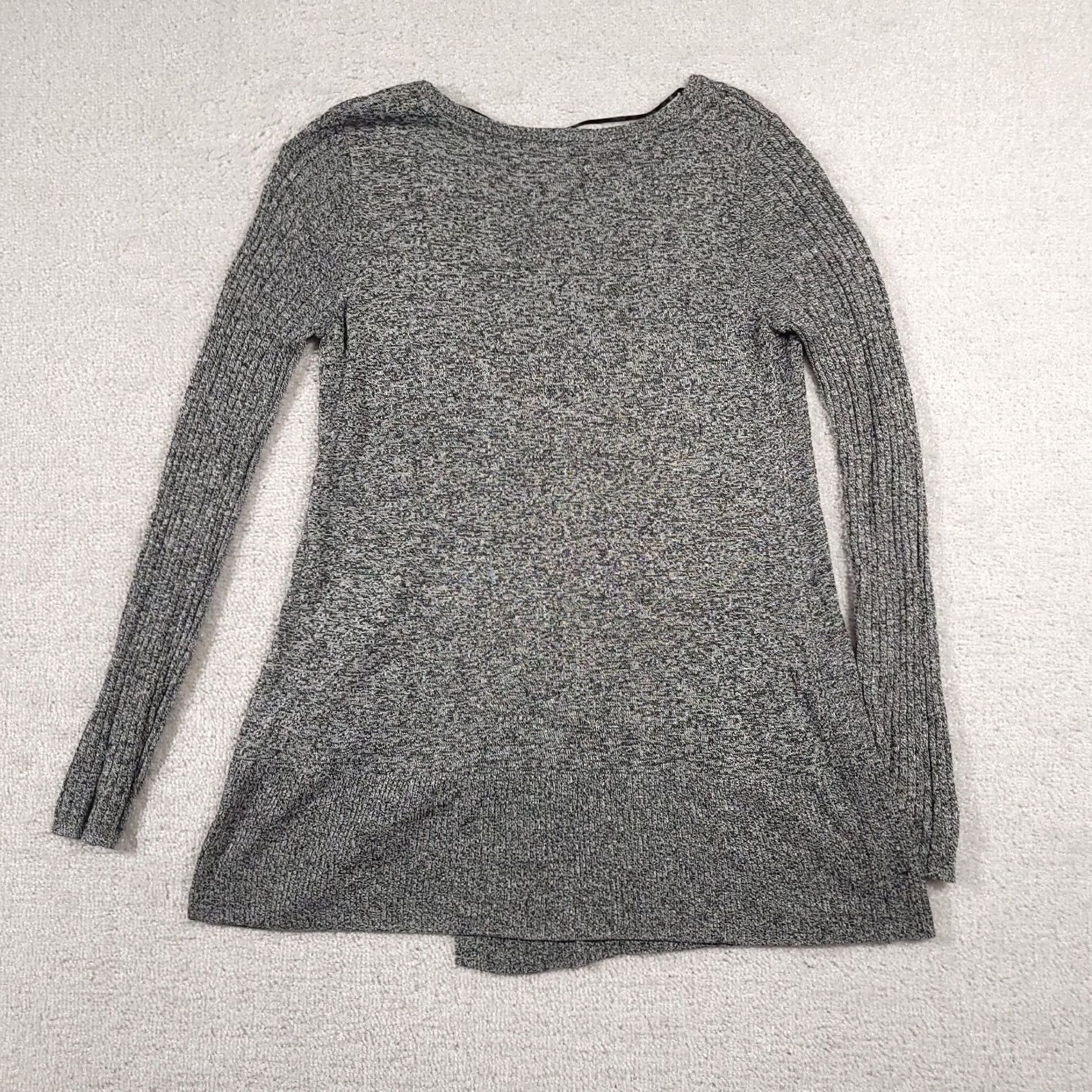Apt. 9 Apt. 9 Sweater Women's Small Gray Round Neck Slit Stretch Long Sleeve Knit Size S / US 4 / IT 40 - 5 Thumbnail