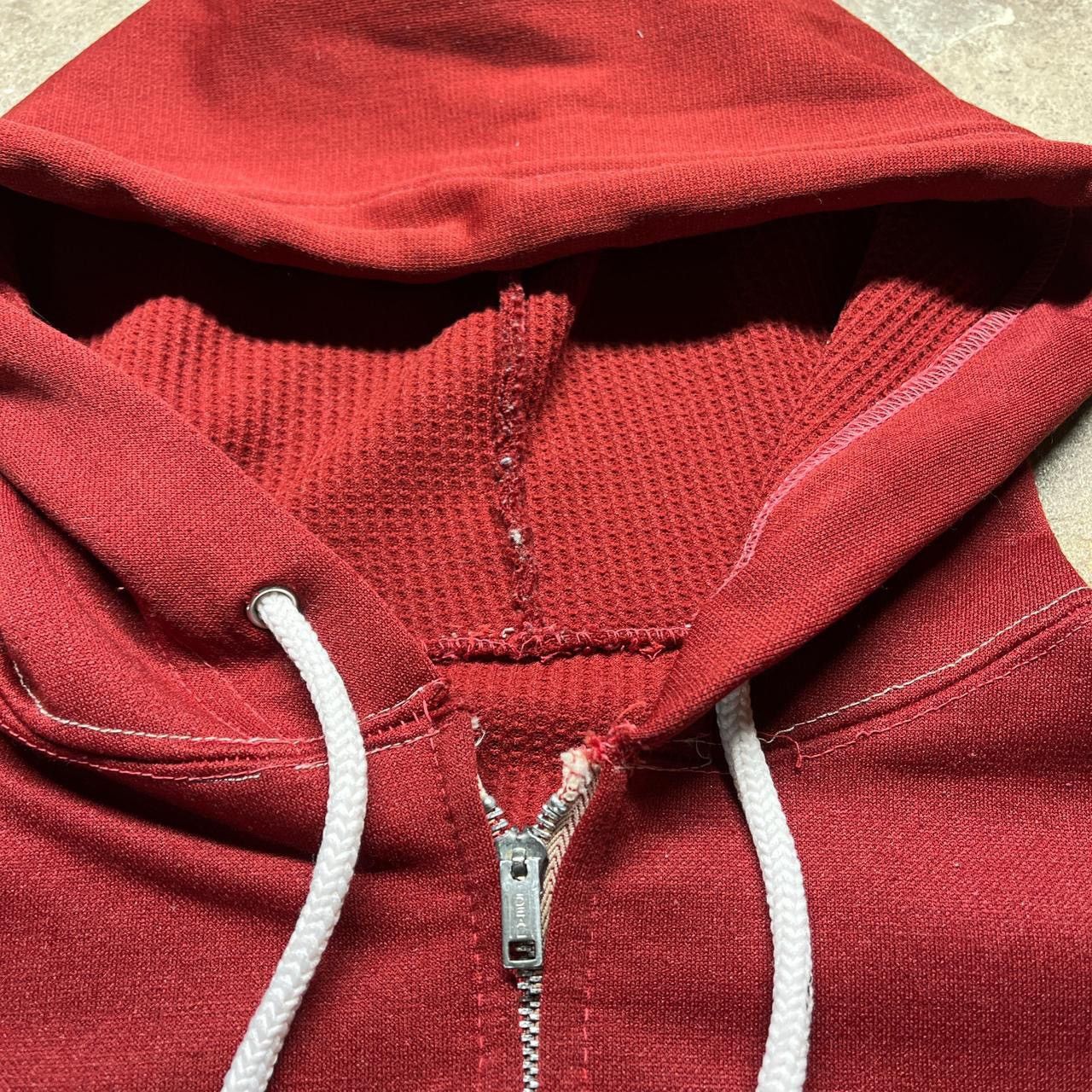 Vintage 1970s Distressed Thermal Lined Zip Up Cropped Painter Hoodie Size US L / EU 52-54 / 3 - 2 Thumbnail