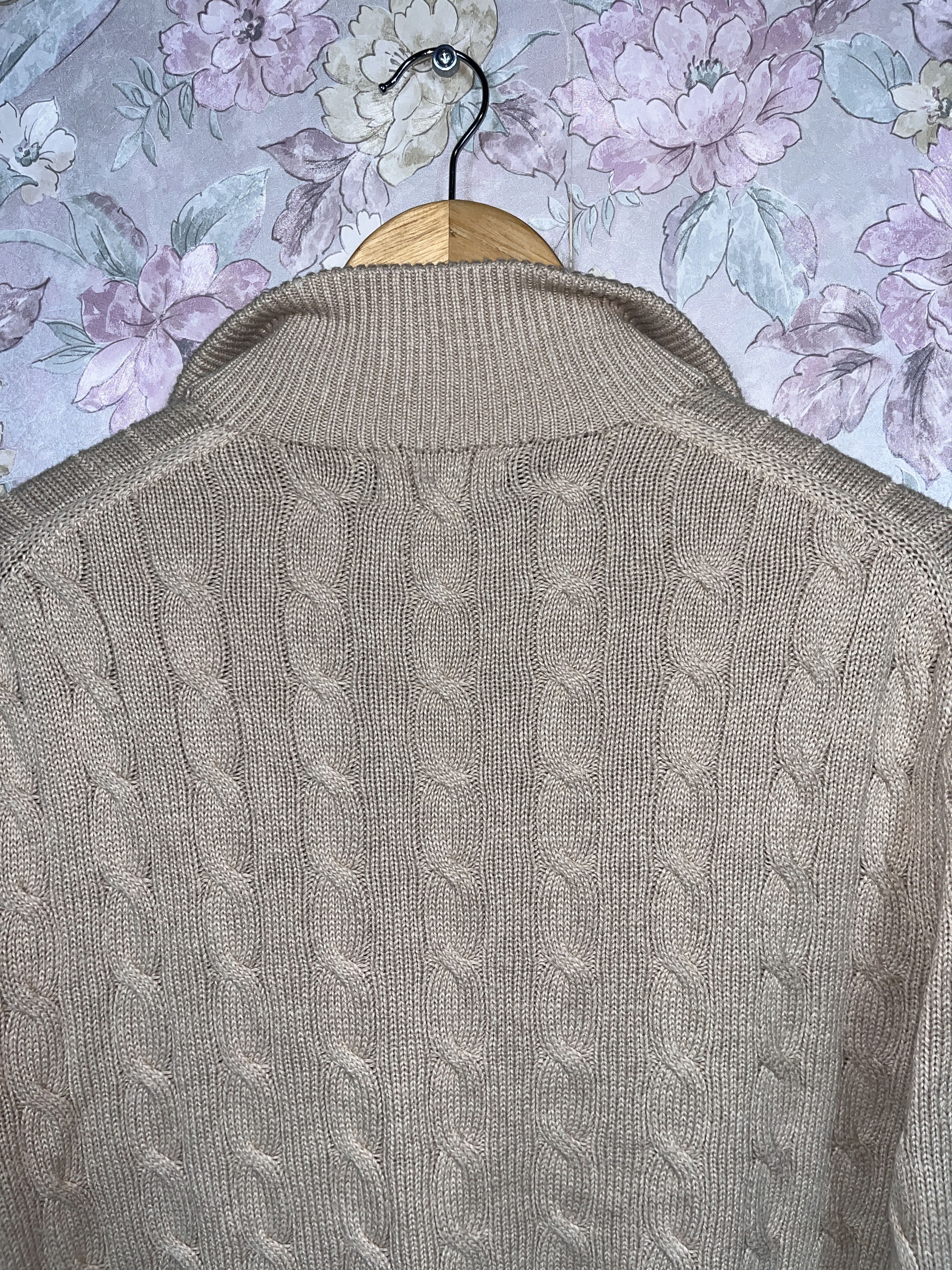 Polo Ralph Lauren Polo Ralph Lauren Beige quarter zip cable knit sweater Size US M / EU 48-50 / 2 - 8 Thumbnail
