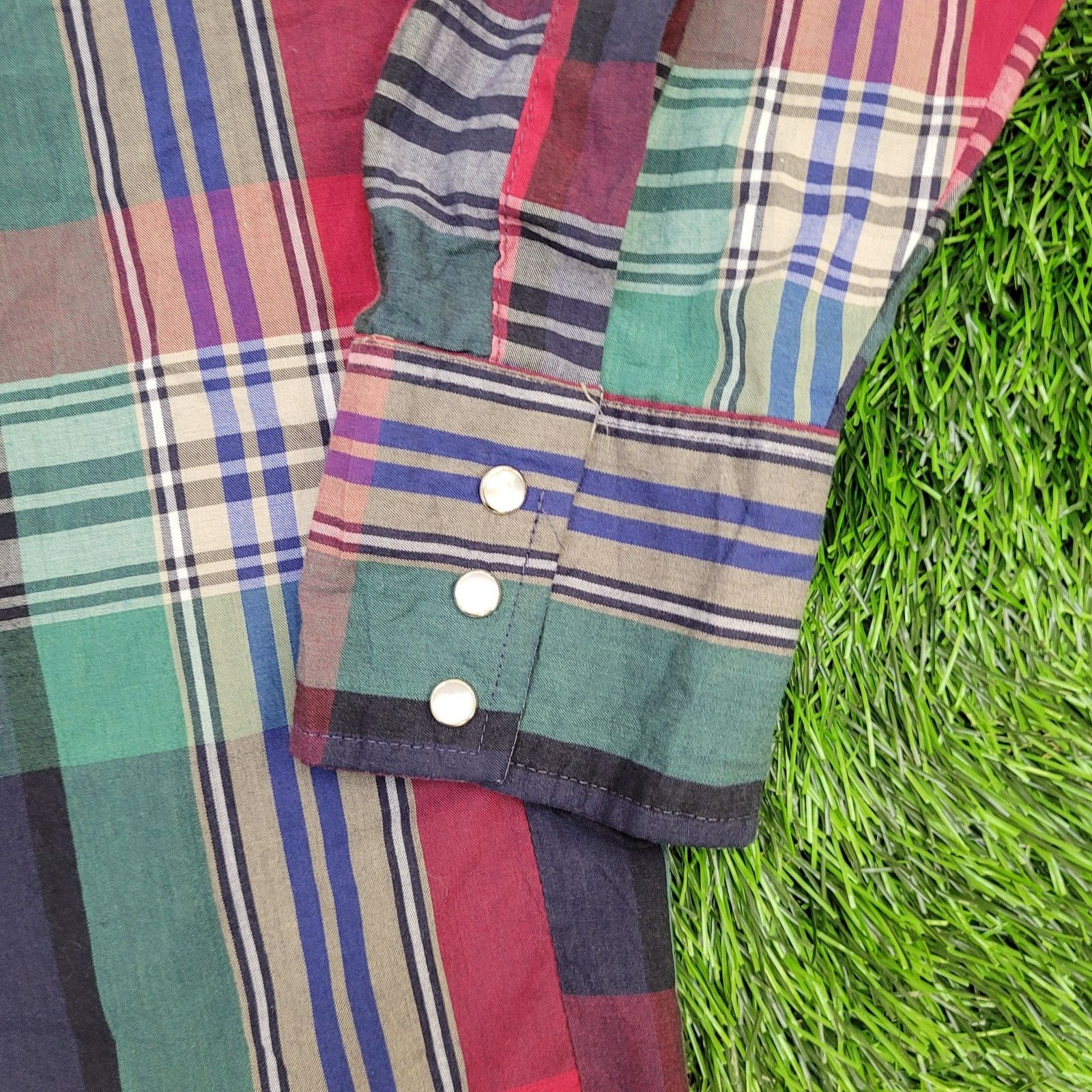 Wrangler Vintage 80s Wrangler Pearl-Snap Shirt XL 17 24x32 Long-Tails Size US XL / EU 56 / 4 - 12 Thumbnail