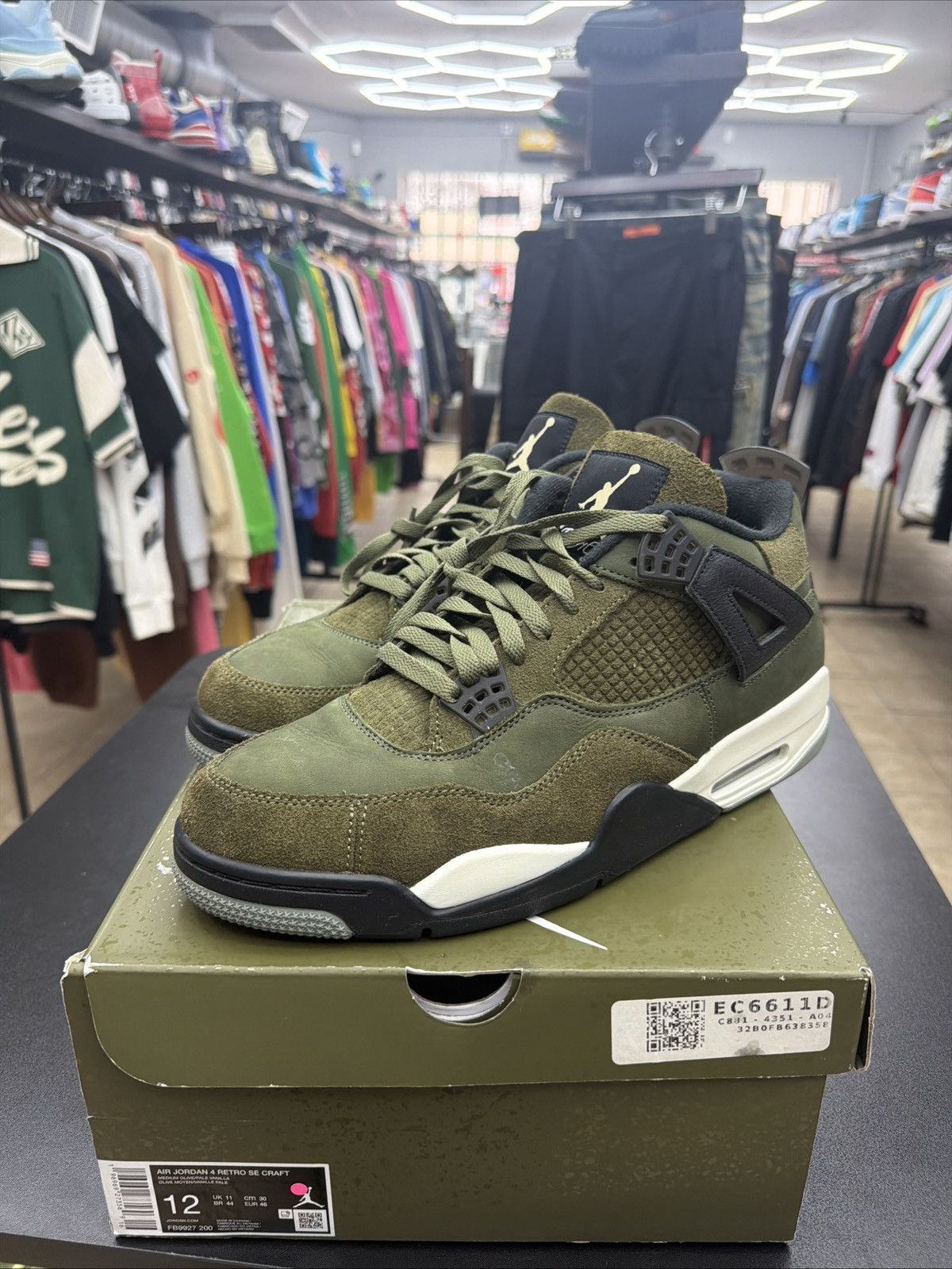 Jordan Brand Air Jordan 4 Craft ‘Olive’ Men’s Size 12 Pre-owned Sneakers Size US 12 / EU 45 - 10 Thumbnail