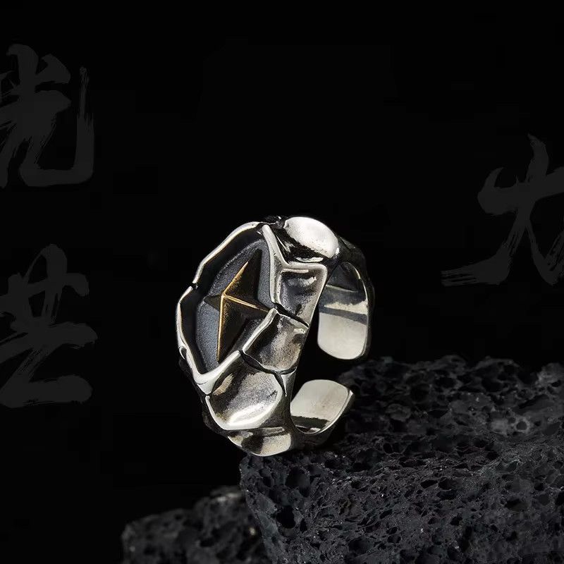 Jewelry Retro Cracking Star Ring Size ONE SIZE - 1 Thumbnail