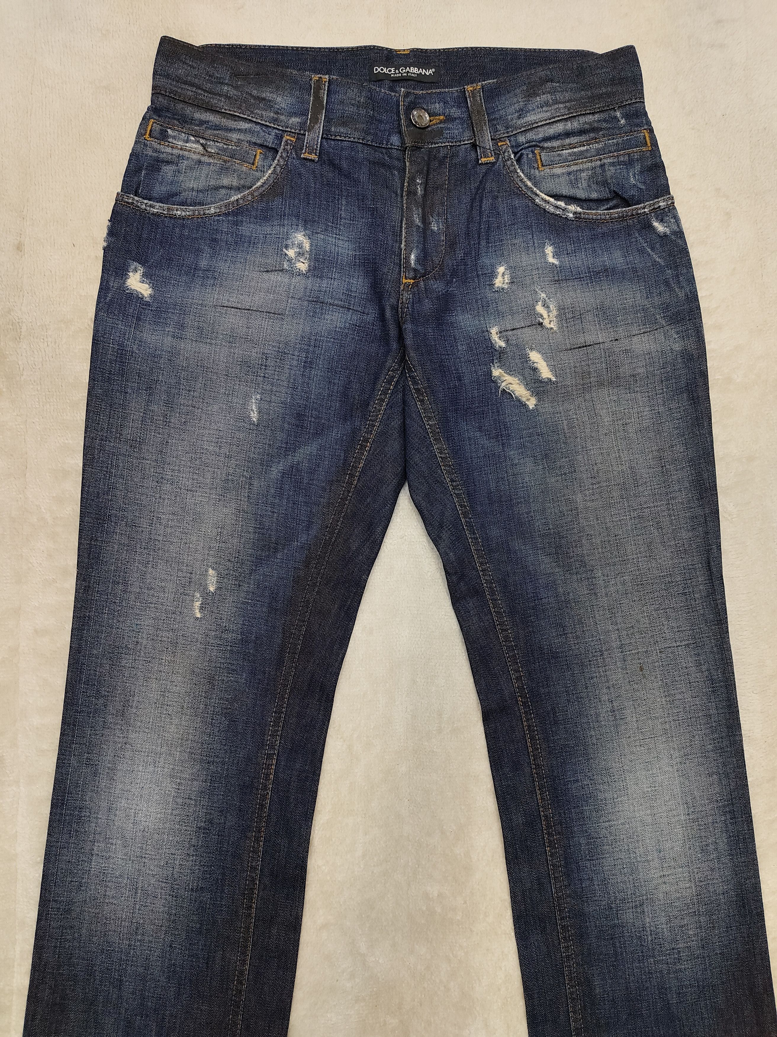 Dolce & Gabbana Denim 14 Gold Black Distressed selling Style Jeans