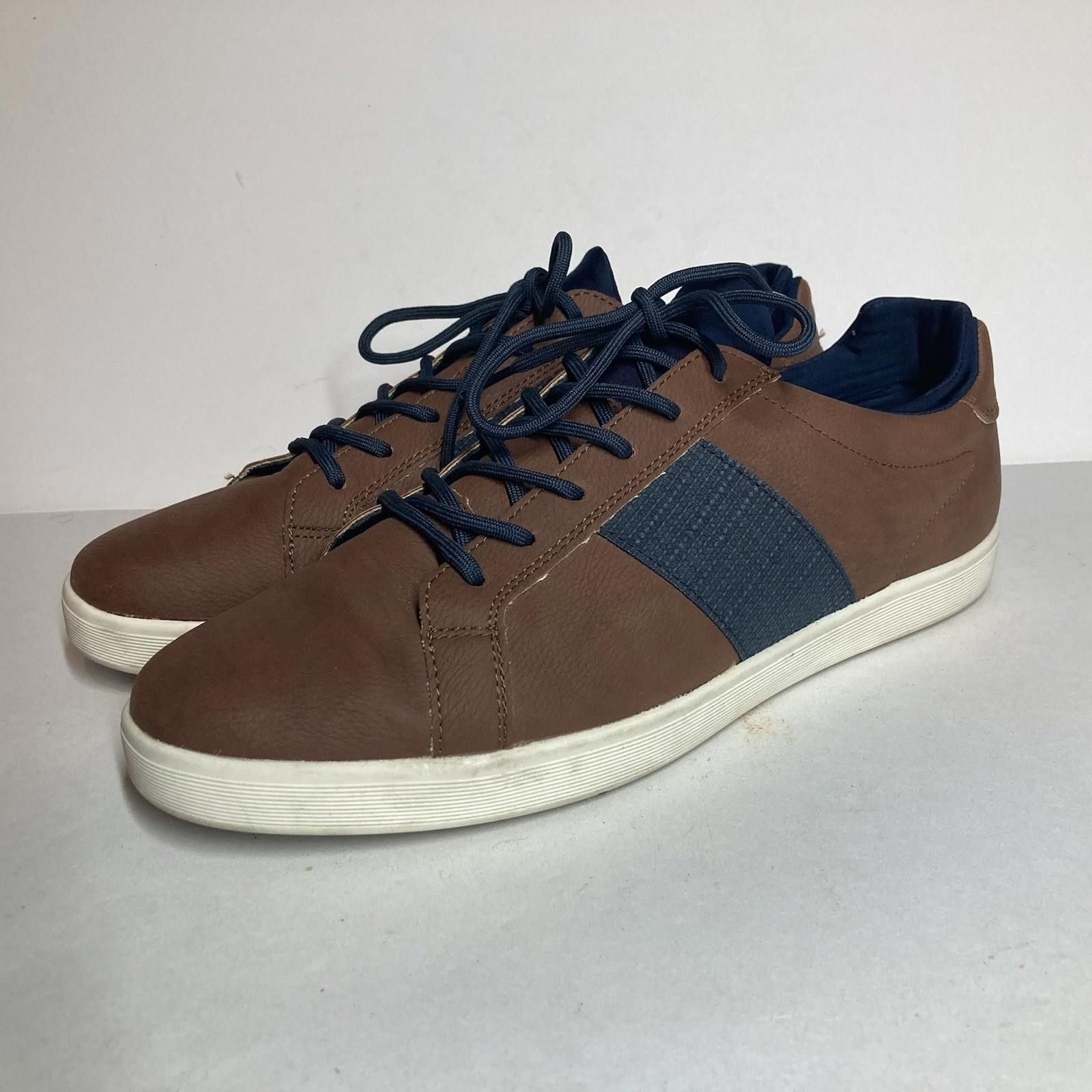 MenS 11 Aldo Brown Leather Cloverhill Casual Shoes Sneakers, Men's