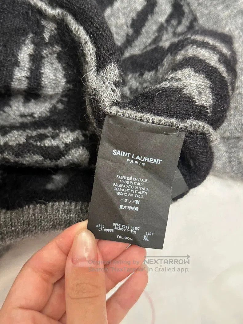 Hedi Slimane Saint Laurent Tiger Stripe Cardigan. Size US XL / EU 56 / 4 - 4 Thumbnail