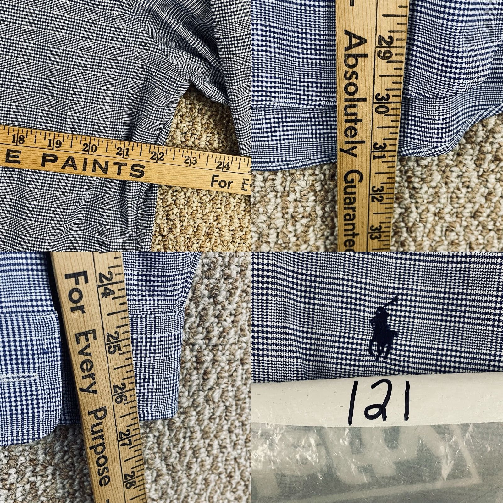 Polo Ralph Lauren Polo Ralph Lauren Shirt Mens XL Slim Fit Performance Long Sleeve Blue Plaid Button Up Collins Button-Down Classic Preppy Mens XL Regular Size US XL / EU 56 / 4 - 8 Thumbnail